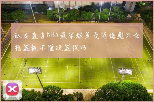 狄龙直言NBA最笨球员是范德彪只会抢篮板不懂投篮技巧